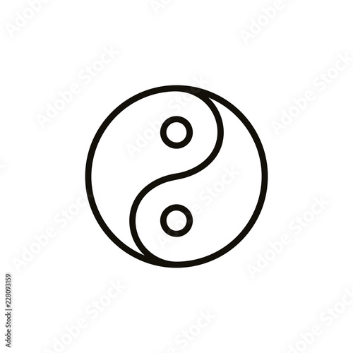 Yin and yang symbol outline. Clipart image isolated on white background
