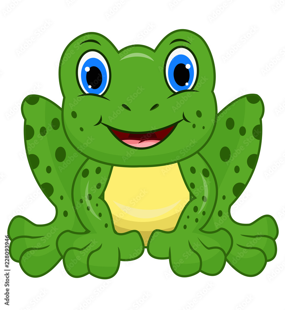 Fototapeta premium Cute frog cartoon isolated on white background