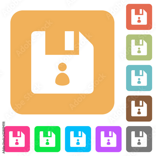 File owner rounded square flat icons