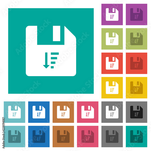 Descending file sort square flat multi colored icons