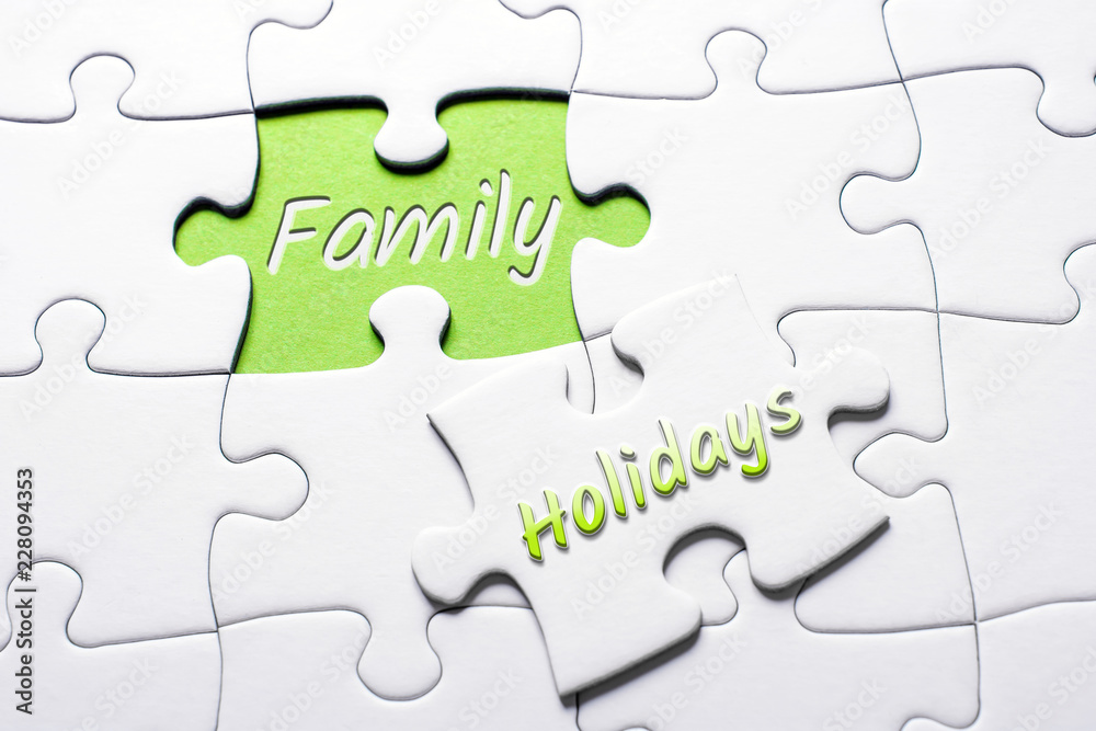 The Words Holidays And Family In Missing Piece Jigsaw Puzzle The Words Holidays And Family In Missing Piece Jigsaw Puzzle