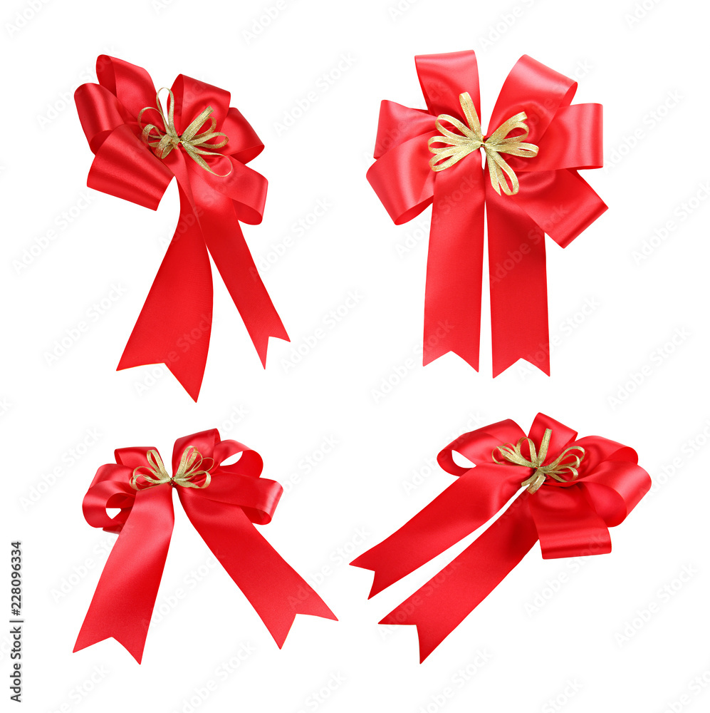 Red bow set. Red bow set.