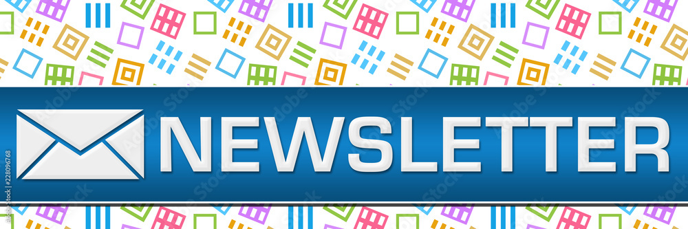 Newsletter Colorful Random Squares Blue Stripe Newsletter Colorful Random Squares Blue Stripe