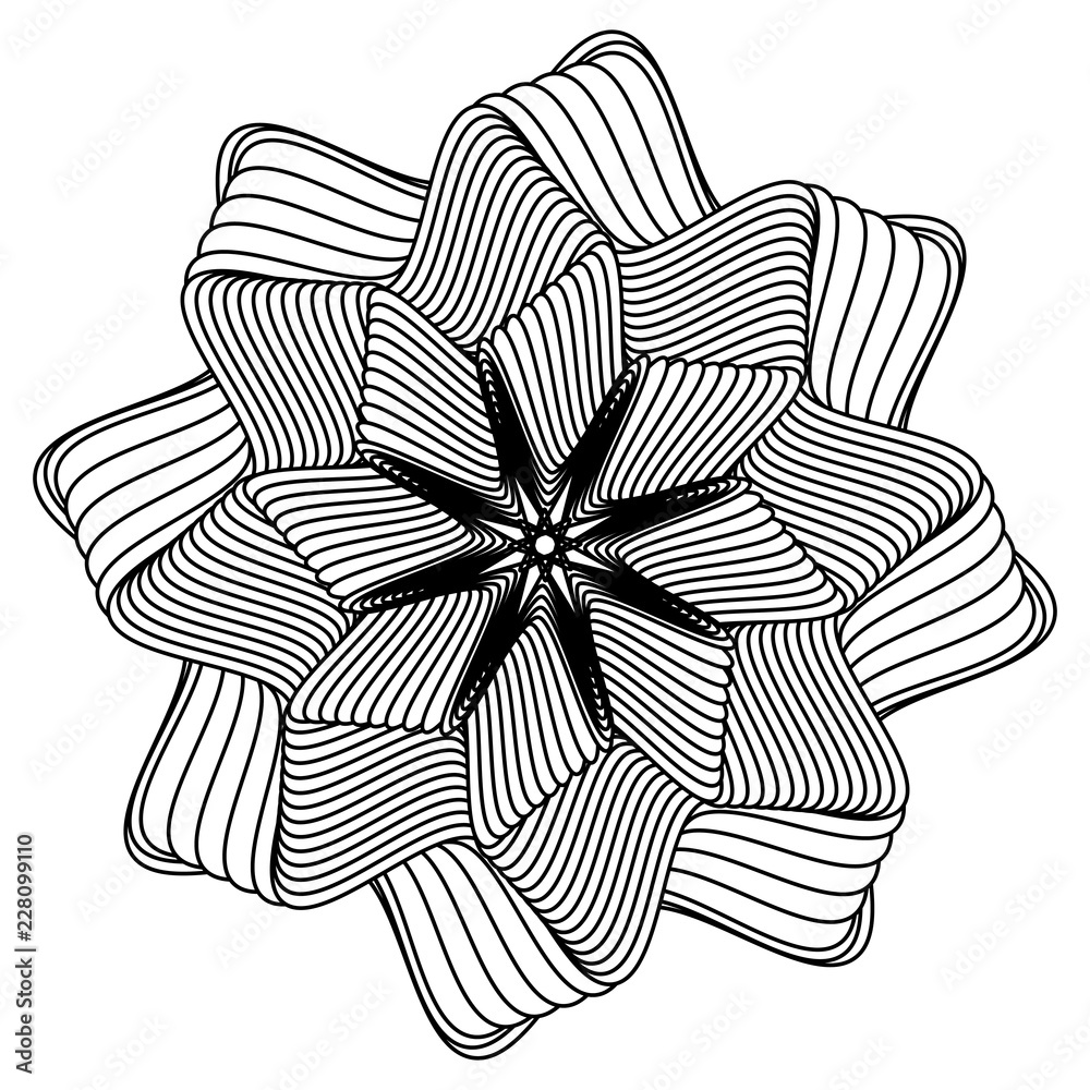Abstract black and white circular pattern. Geometric pattern with ...