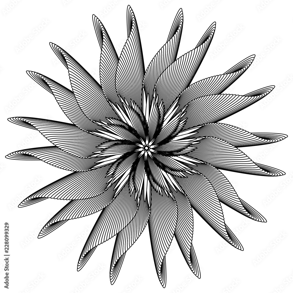 Abstract black and white circular pattern. Geometric pattern with ...