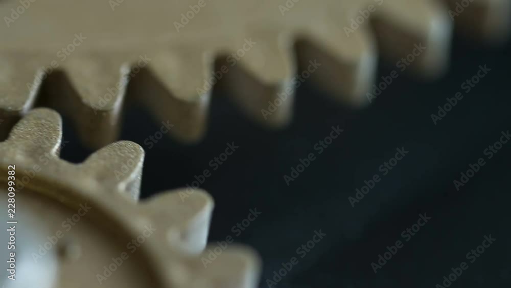 close up on clock wheels running. Idea, Time, Symbol close up on clock wheels running. Idea, Time, Symbol