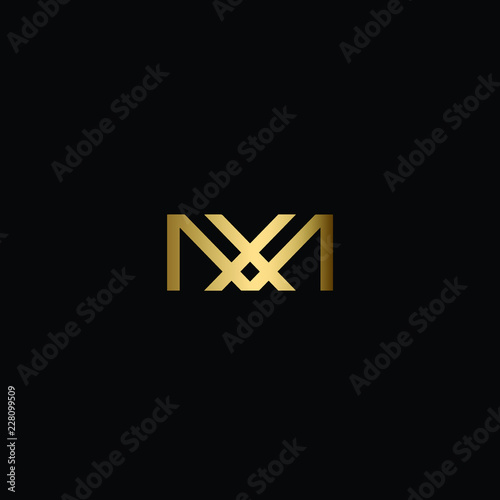 Creative Solid Minimal Letter MX Logo Design In vector Format