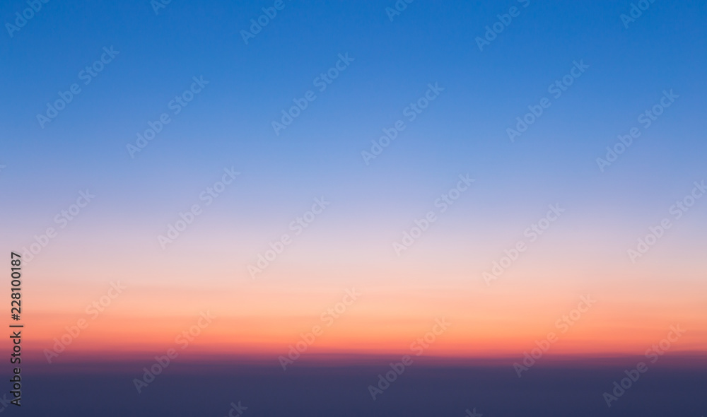 Colorful clear sky without cloud at twilight time before sunrise - obrazy, fototapety, plakaty 