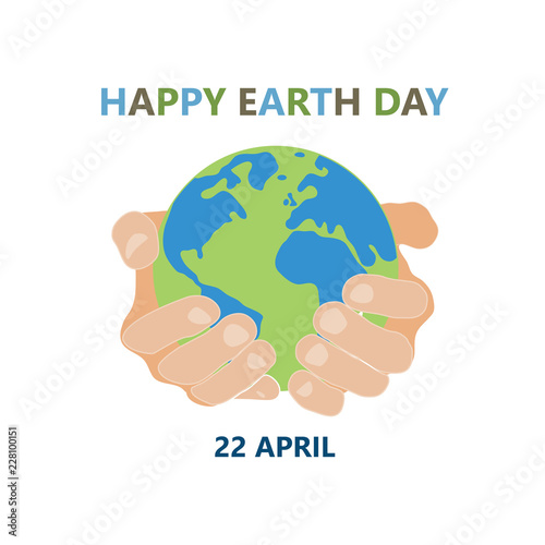 hands holding earth round on white background colored symbol earth day