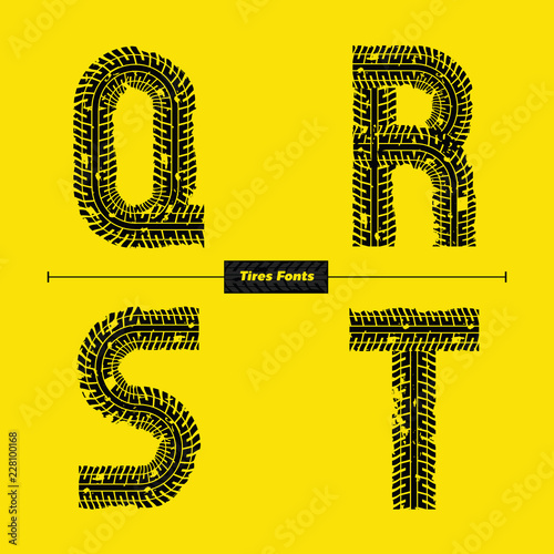 Alphabet Celtic Golden style in a set QRST