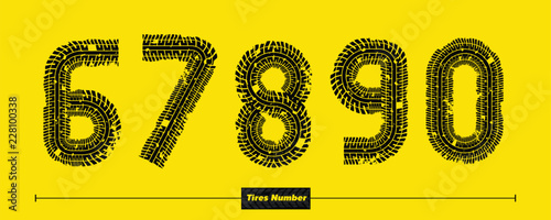 Number tires style in a set 67890