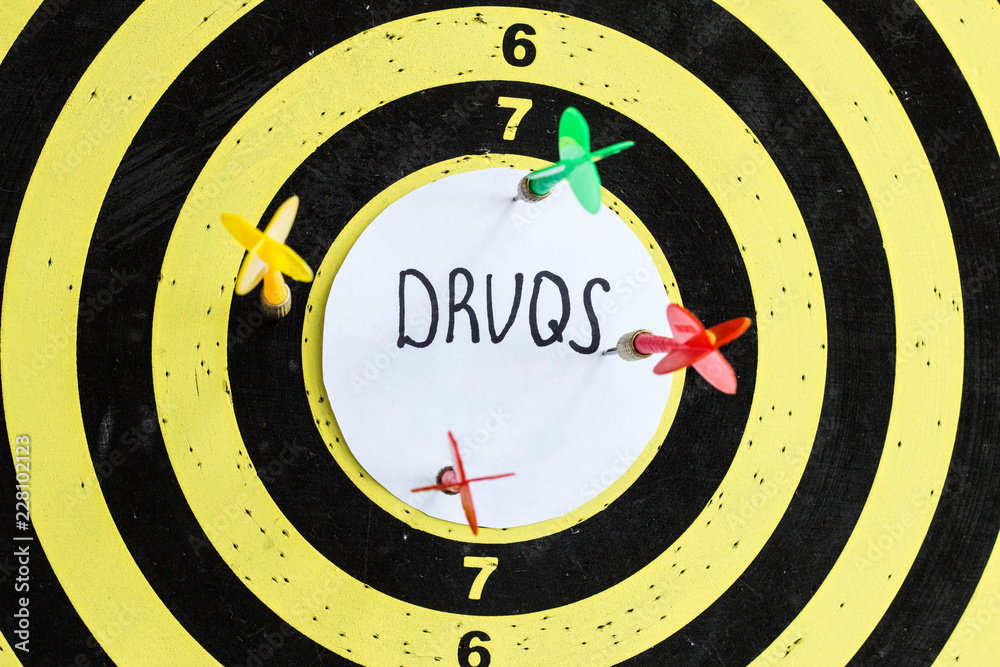 Target with darts in the center of which the inscription drugs Target with darts in the center of which the inscription drugs