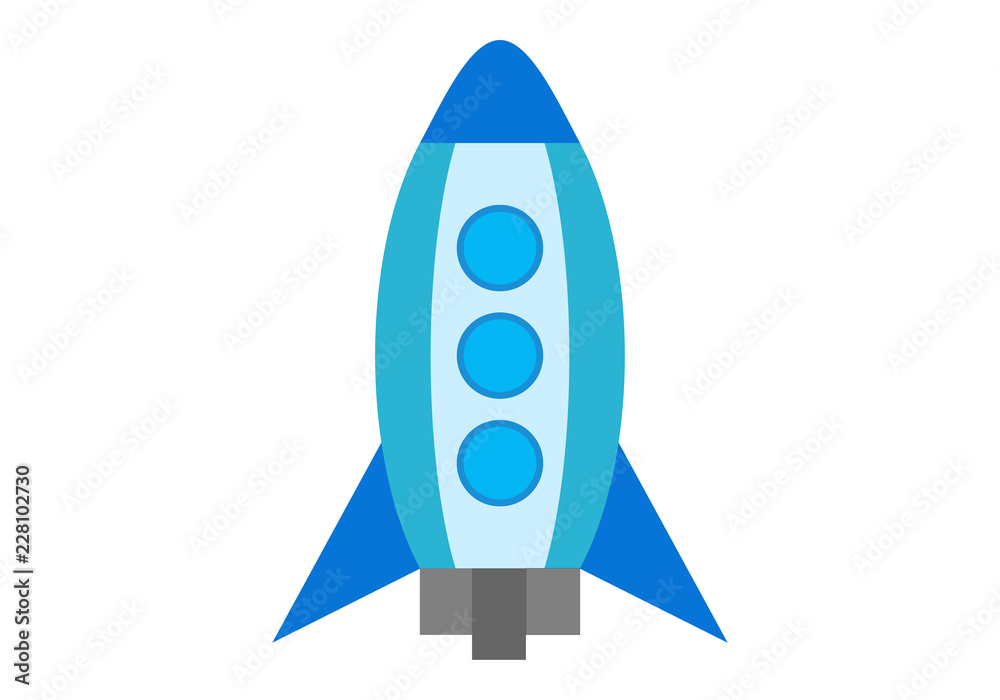 Cohete espacial de color azul. Cohete espacial de color azul.