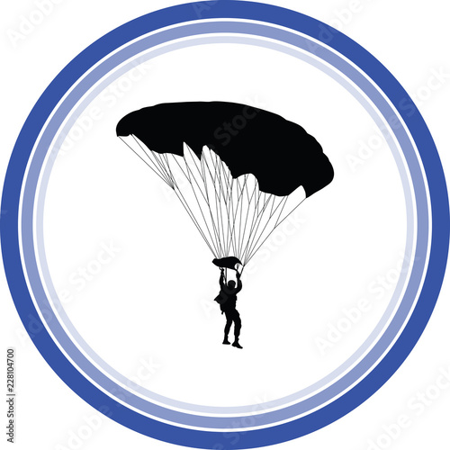 parachutist silhouette vector