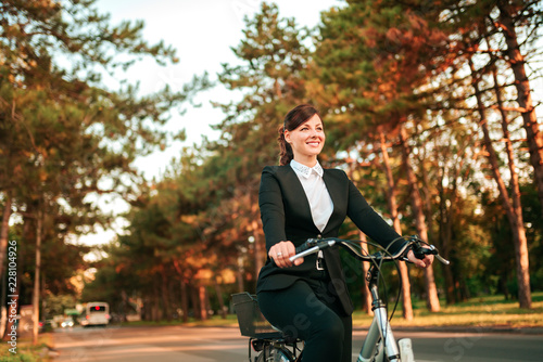 Cycling to work.