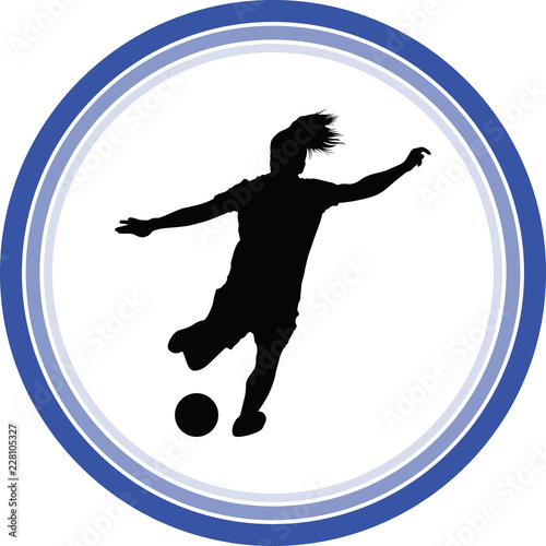 soccer women silhouette. girl player vector