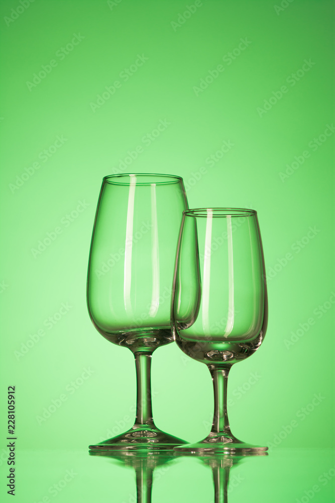 two empty glasses for cocktail two empty glasses for cocktail