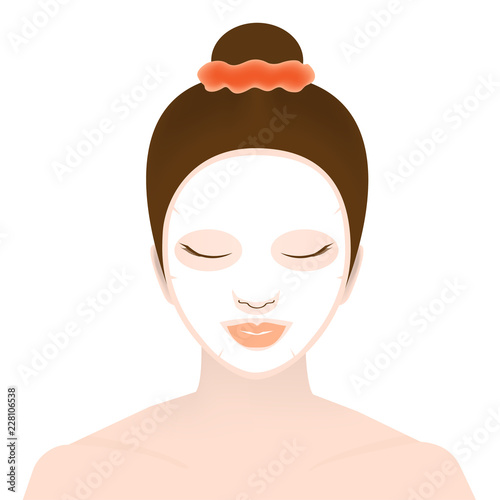 Woman with facial sheet mask