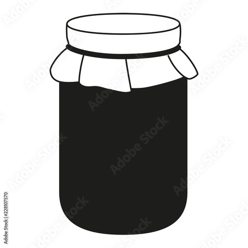 Black and white jam jar silhouette