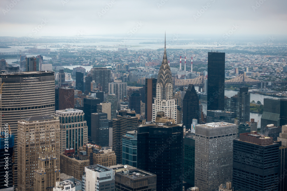 Fototapeta premium Widok z lotu ptaka wieżowca Manhattan z tarasu widokowego Empire State Building