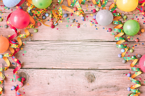 Carnival background with balloons and streamers