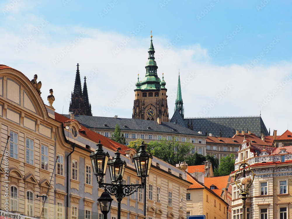 Fototapeta premium Prague, Czech Republic. Prague Castle, Lesser Town, square