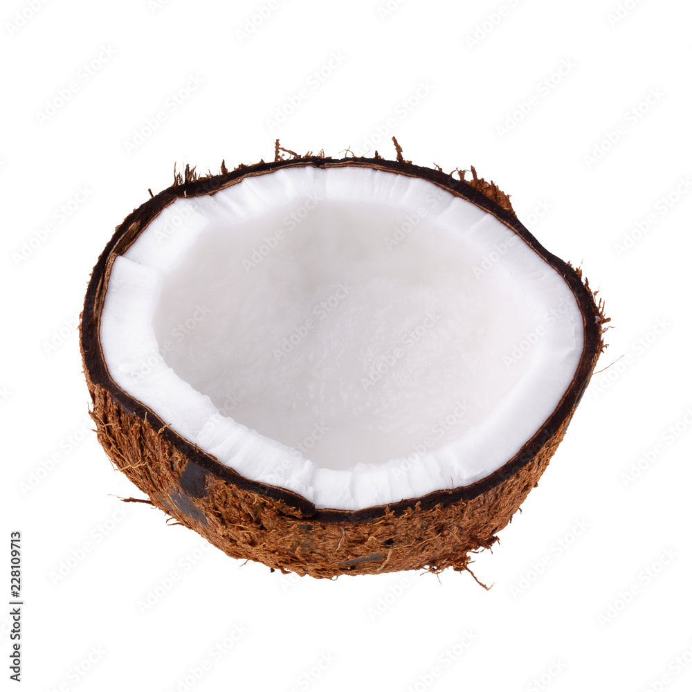 Half of coconuts isolated on a white background Half of coconuts isolated on a white background