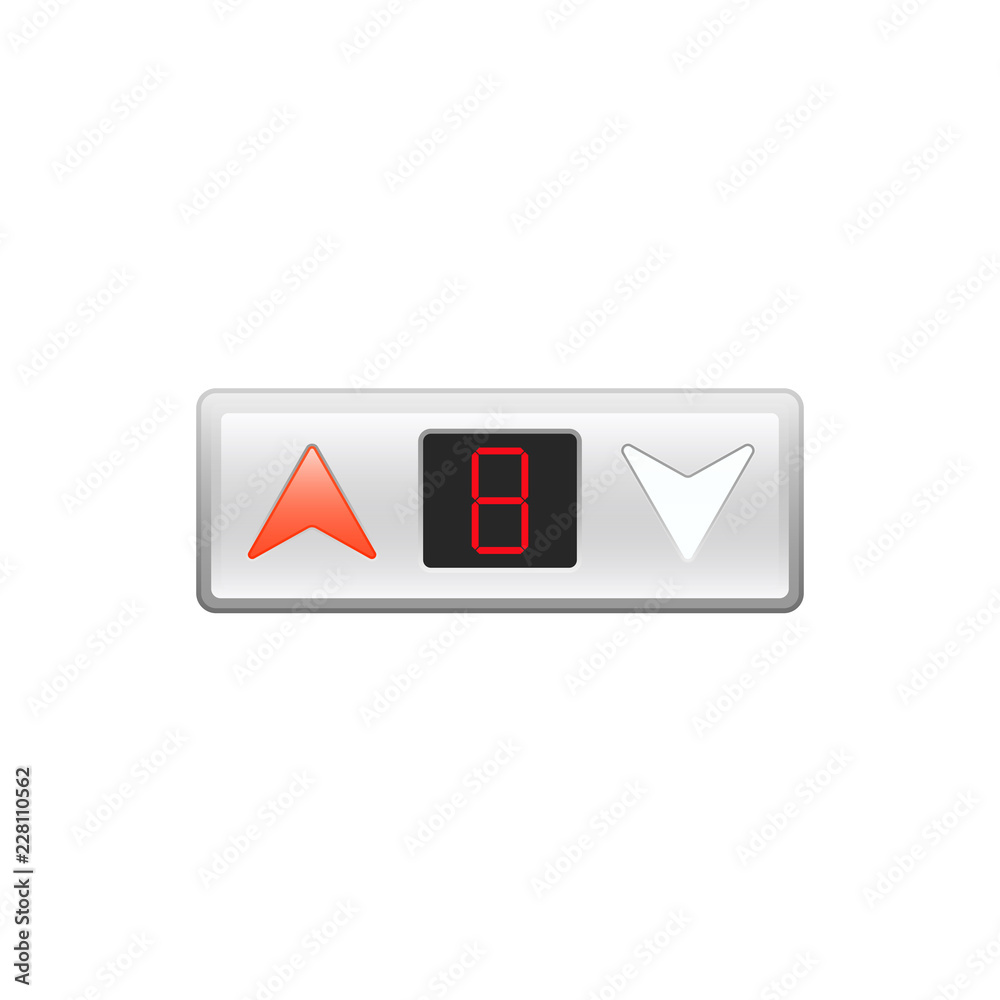 Elevator floor indicator panel. Clipart image isolated on white background