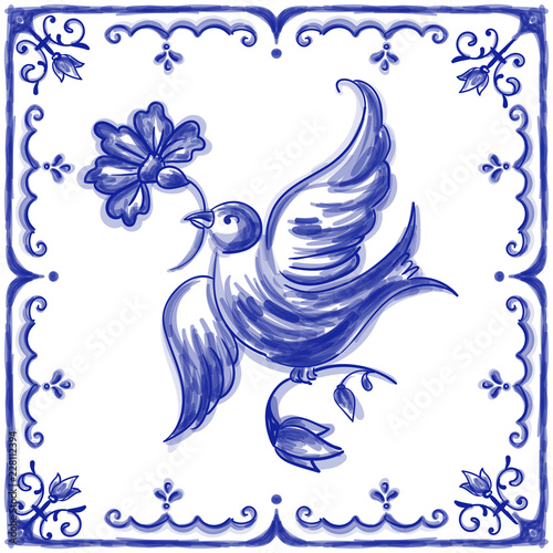 Azulejos Portuguese watercolor