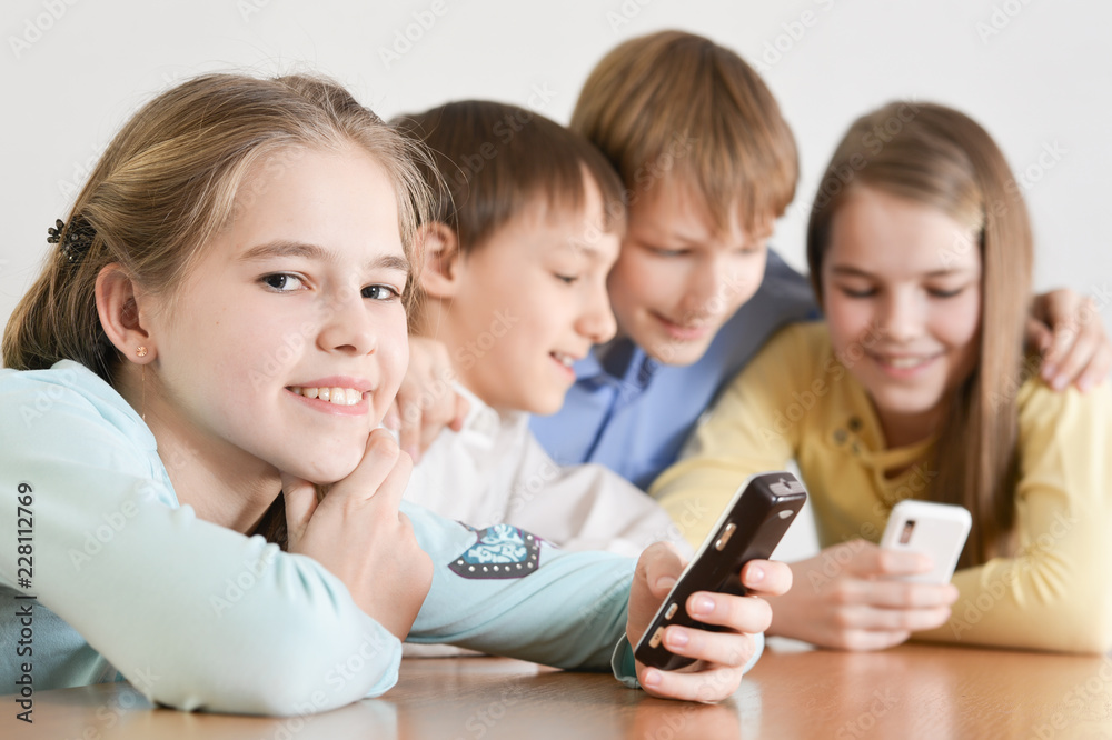 Portrait of cute funny boys and girls Portrait of cute funny boys and girls