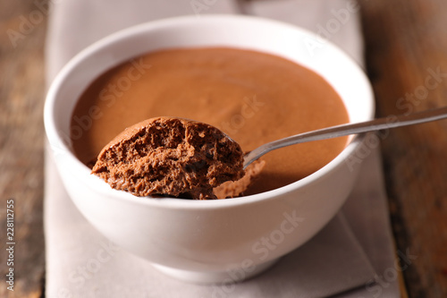 bowl of chocolate mousse photo