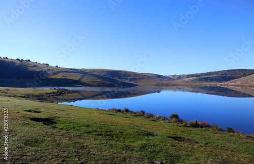 landscape with lake and mountains