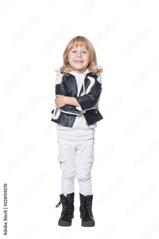 Portrait of cute boy posing on white background Portrait of cute boy posing on white background