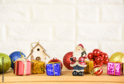 Santa Claus Christmas-tree background and Happy New Year background