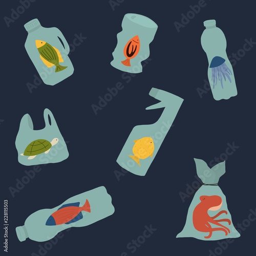 sea trash in the oceans, save the sea
