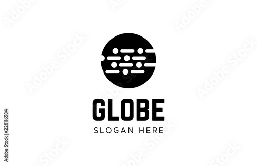 Globe vector logo. Earth circle logotype vector