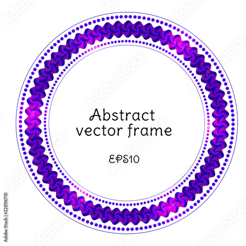 Classical vectorial round frame with oriented elements. Abstract ornament with place for text. Illustration for your design and web design