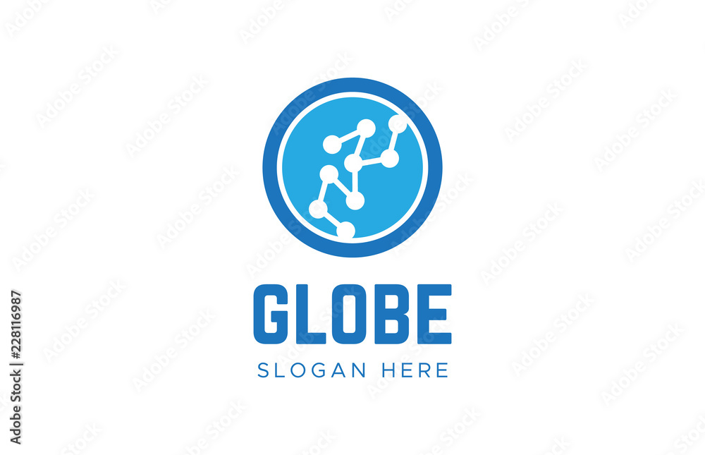 Globe Logos innovation. Earth circle logotype vector