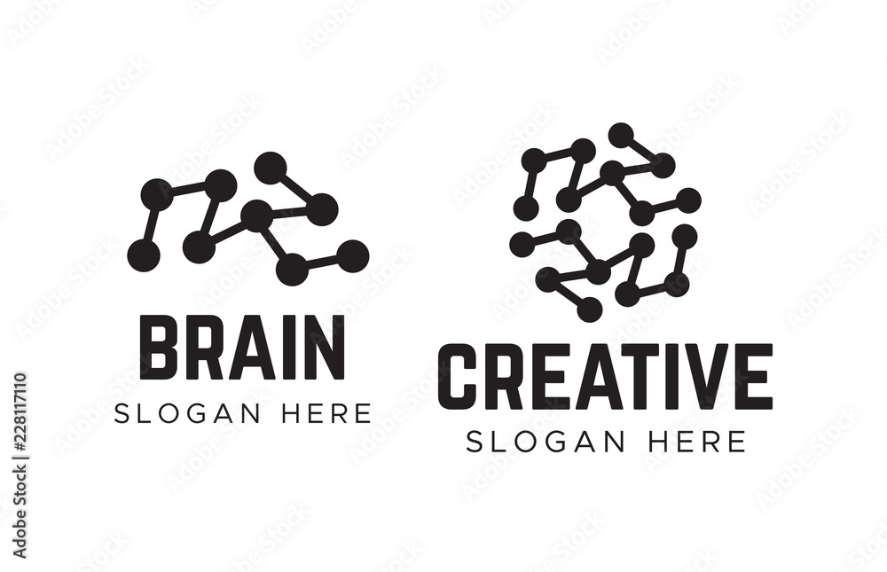 Obraz premium Brain idea design logos. Brainstorm logos vector