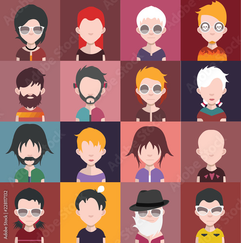 People avatars, Vector women, men avatar