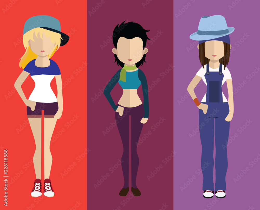 Obraz premium People avatar with full body and torso variations