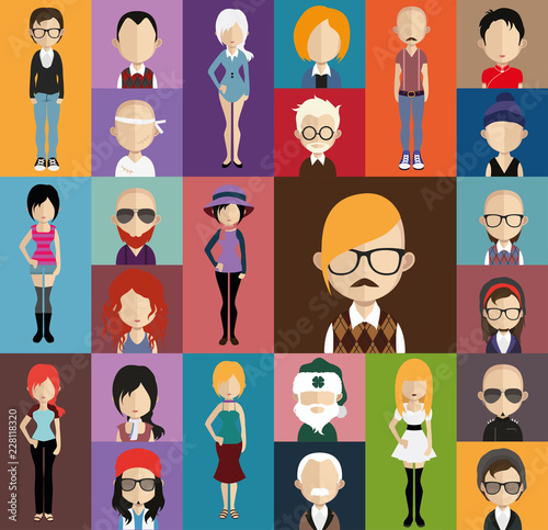 People avatar with full body and torso variations