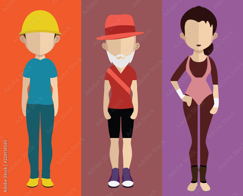 People avatar with full body and torso variations People avatar with full body and torso variations