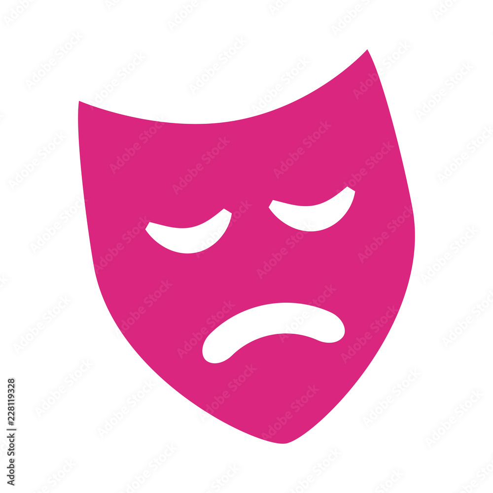 pink mask drama theater isolated design
