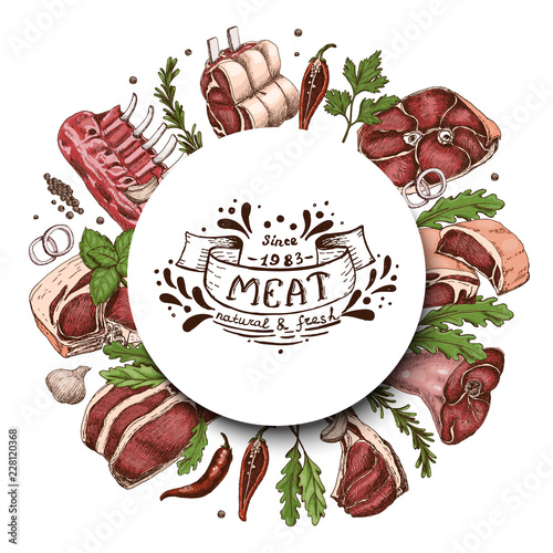 Isolated meat circle