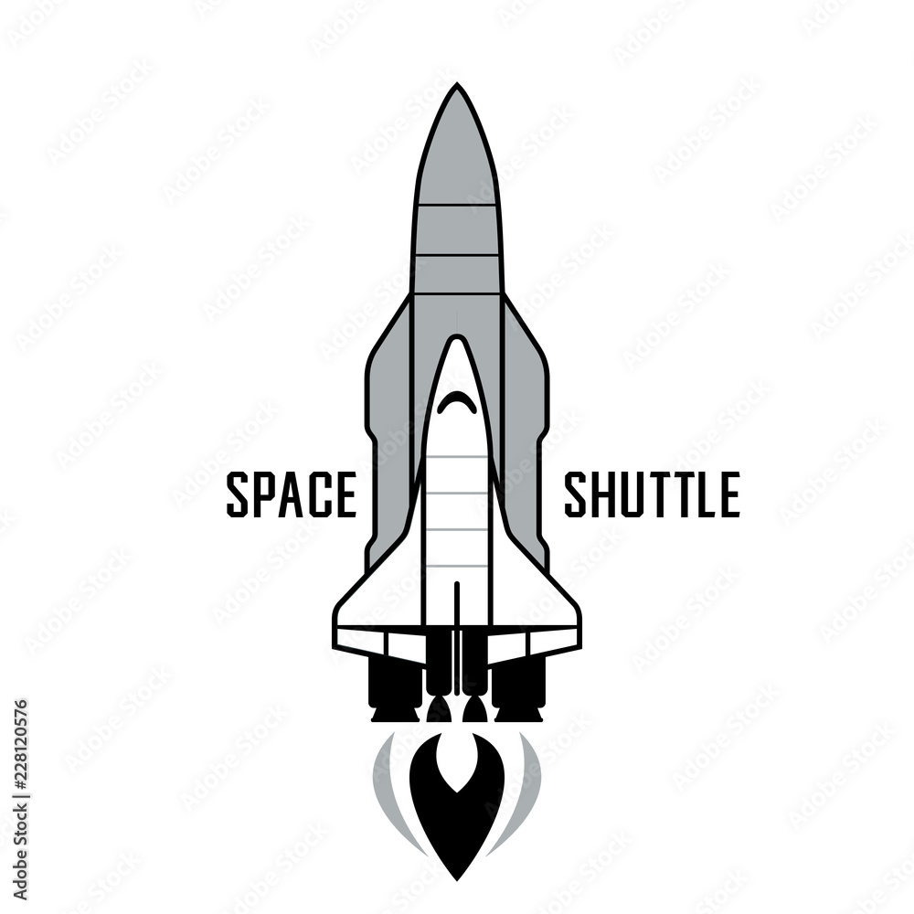 Space shuttle and rockets vector illustration Space shuttle and rockets vector illustration
