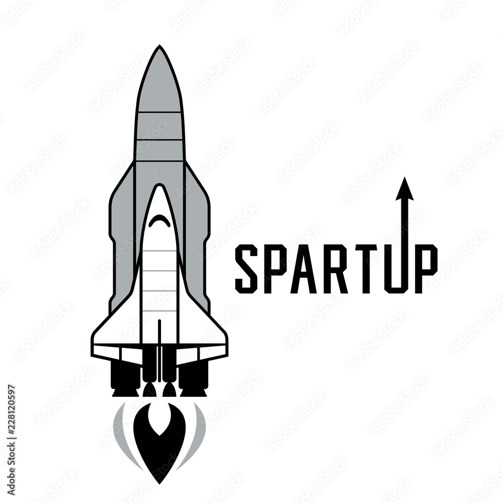 Space shuttle and rockets vector illustration