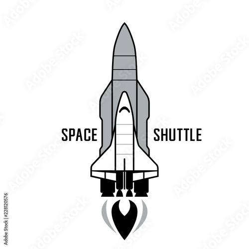 Space shuttle and rockets vector illustration