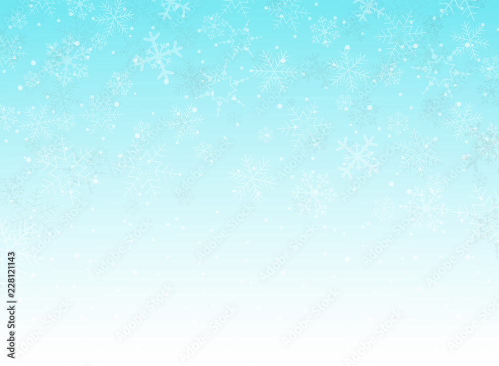 Abstract of blue sky christmas background with snowflakes pattern.