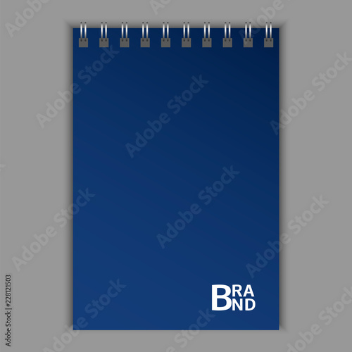 Blue sketchbook icon. Realistic illustration of blue sketchbook vector icon for web design